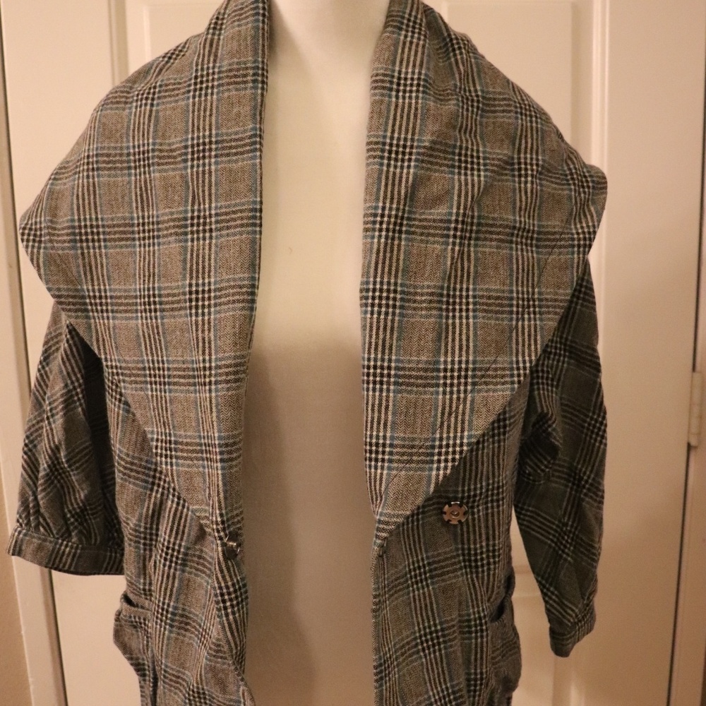 Marc Jacobs | plaid wool blend shawl jacket - Picture 2 of 8